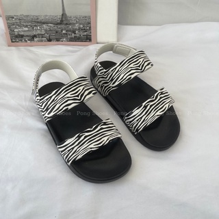Giày Sandal mưa phong cách Ulzzangs màu đen trắng_ Mã 1401