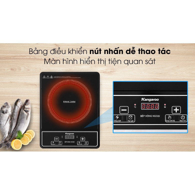 Bếp hồng ngoại đơn Kangaroo Model KG20IFP1 - BH 12 Tháng - Chính Hãng - atzMarket