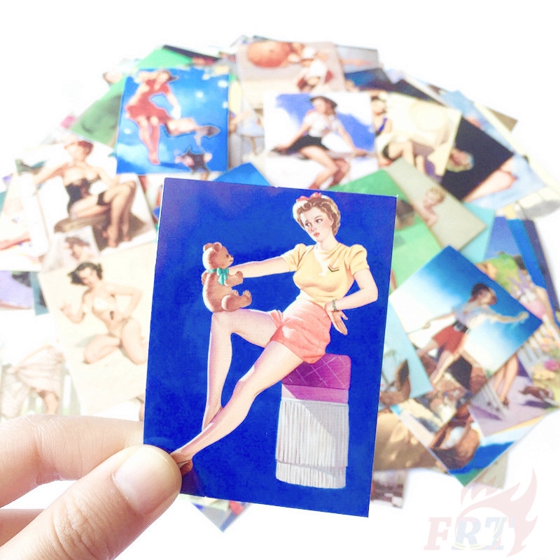 100Pcs/Set ❉ Pin-up Girls Series B Sexy Beauty Mini Poster Stickers ❉ Fashion DIY Decals Doodle Stickers