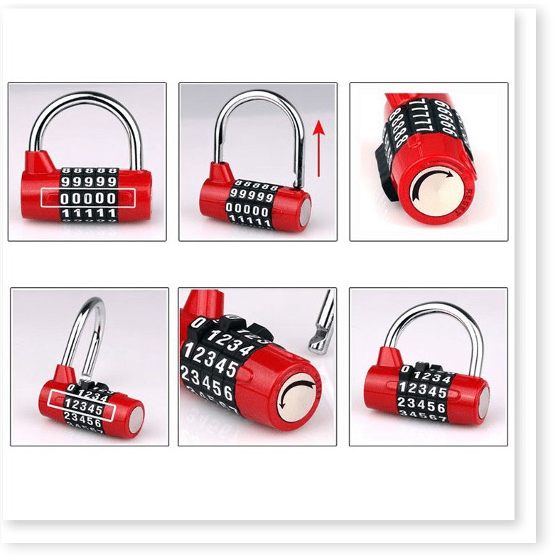 Ổ khóa 5 mã số cao cấp chống trộm dùng cho khóa tủ đồ, khóa vali du lịch - GD0820