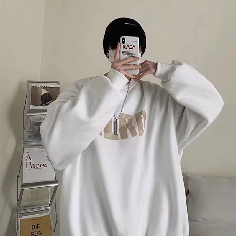 Áo Sweater Cổ Tròn Tay Dài Dáng Rộng Phong Cách Hong Kong Thời Trang Xuân Thu Mới 2021