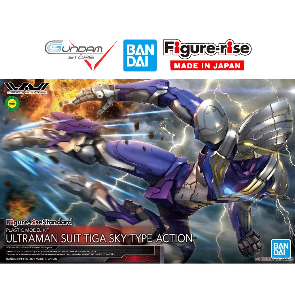 Mô Hình Lắp Ráp Ultraman Suit Tiga Sky Type Action Bandai Figure Rise Standard 1/12 Đồ Chơi Anime Nhật