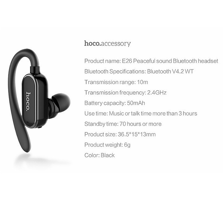 Tai Nghe Bluetooth Hoco Móc Tai E26 - Chính hãng