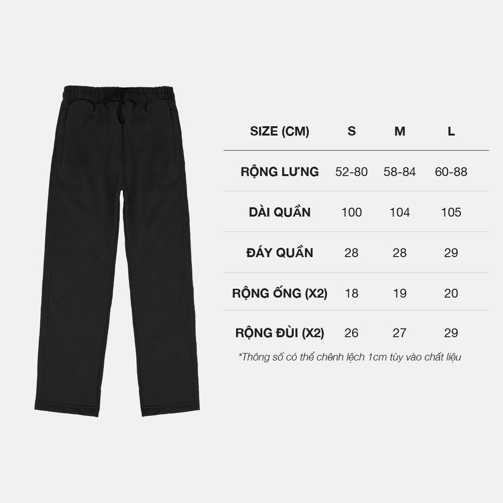 Quần dài nỉ trơn màu đen Tum Machines BLANK PANT - Black