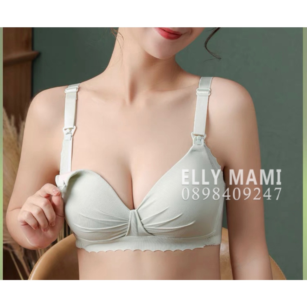 ( 40kg - 95kg ) Áo Ngực Bầu Và Sau Sinh Tăm Nơ , Không Gọng , Cúc Mở Tiện Lợi , Thoáng Khí , Form Dễ Mặc