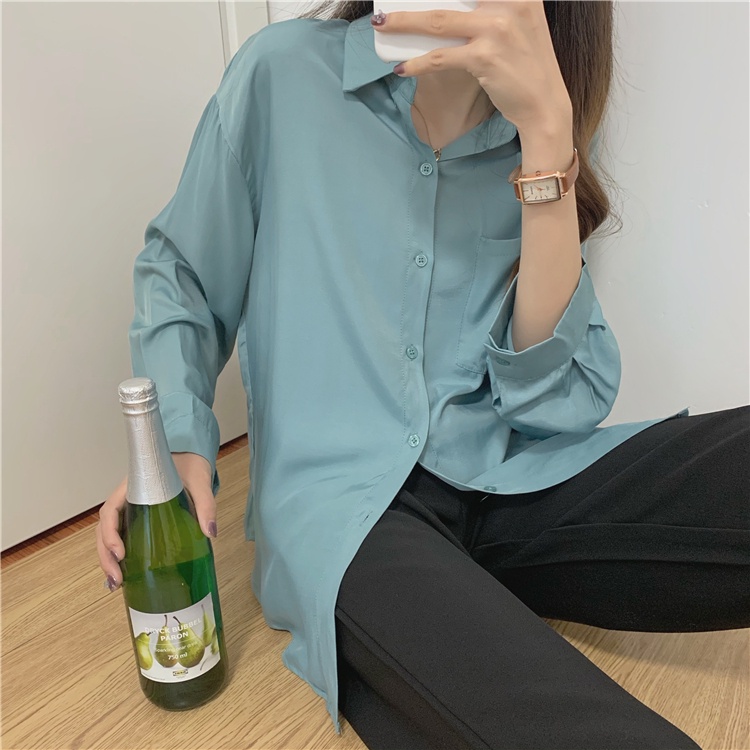 Áo khoác CCVN 220516 tay dài màu trơn phong cách Hong Kong kiểu mới dành cho nữ