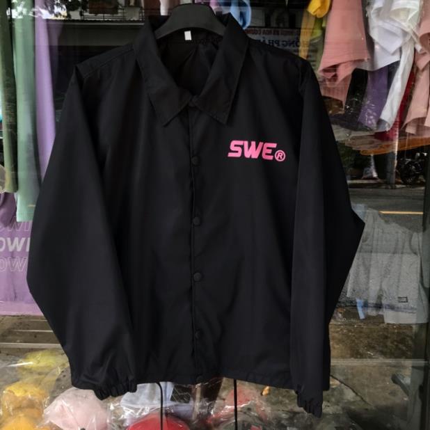 Áo khoác dù SWE nam vải dù 2 lớp chống nước form rộng streetwear streetwear