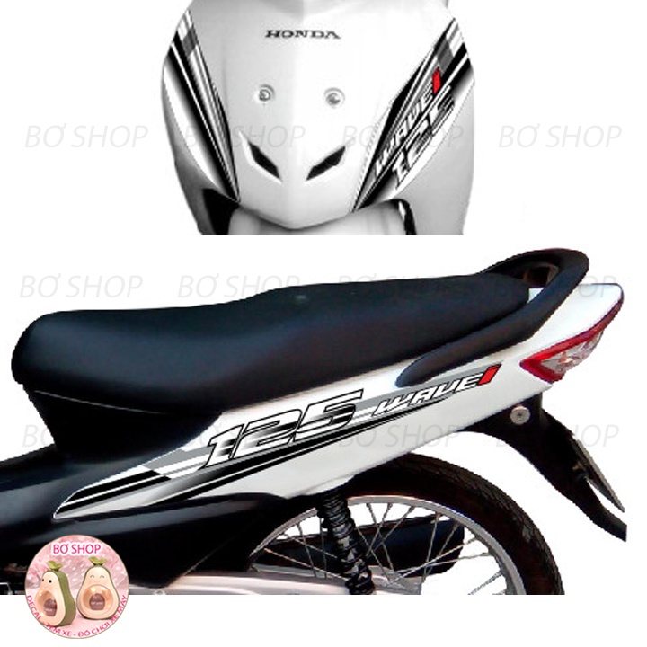 Tem rời WAVE ALPHA 100cc & 50cc Mẫu chữ 125i  BƠ SHOP - Tem 3 lớp chống phai màu
