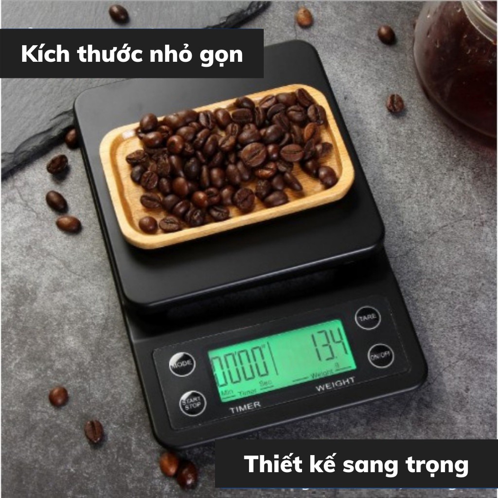 Cân tiểu ly điện tử pha chế tiểu li mini pha cà phê nguyên chất Espresso định lượng 0.1g - 5kg độ chính xác cao nhà bếp