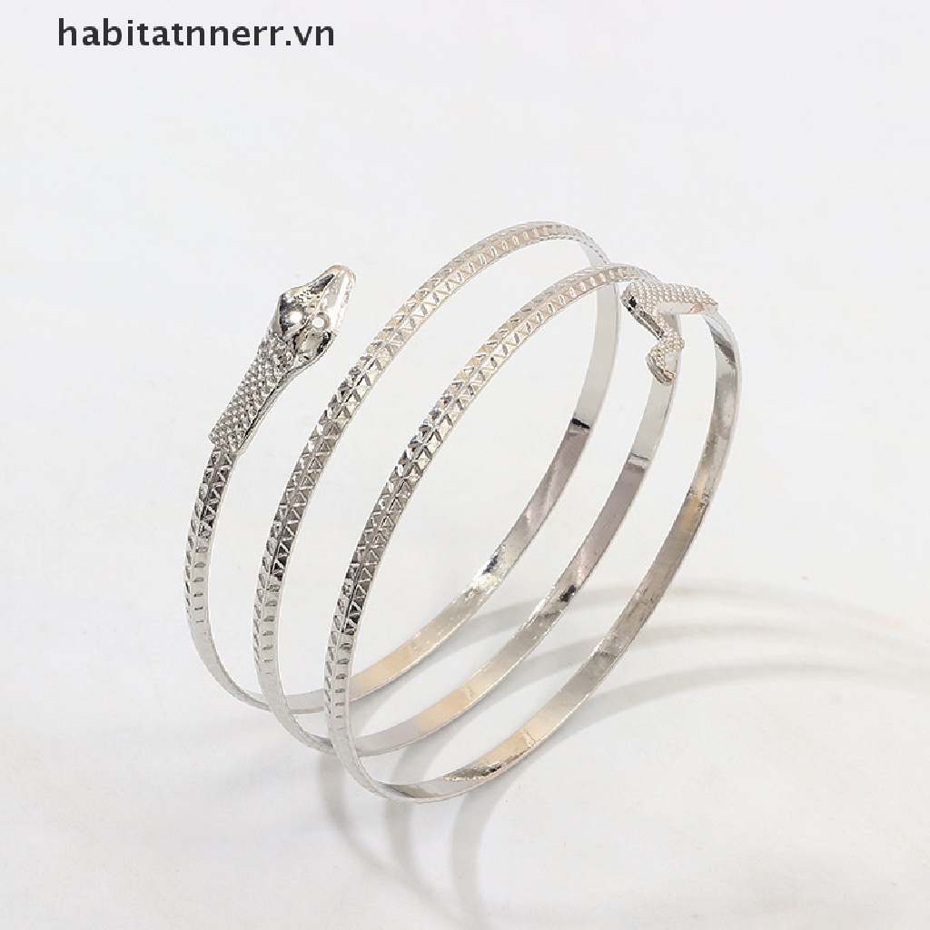 Vòng Tay Hình Rắn Phong Cách Gothic Punk Có Thể Điều Chỉnh Kích Cỡ