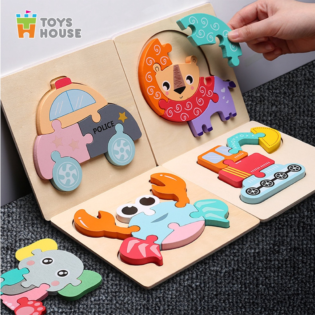 Đồ chơi ghép hình gỗ 3D ToysHouse nhân vật hoạt hình ngộ nghĩnh, màu sắc đa dạng