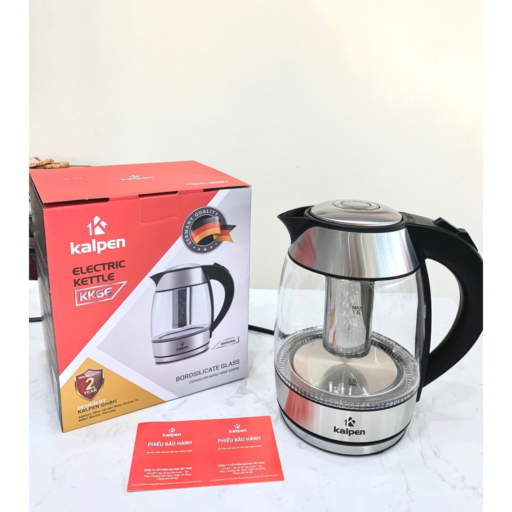 ẤM ĐUN NƯỚC SIÊU TỐC THỦY TINH KALPEN KK66