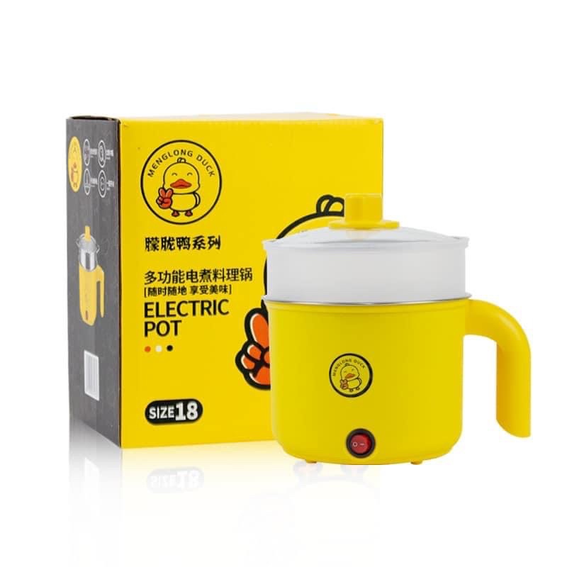 nồi lẩu đa năng mini kèm xửng hấp 2 món con vịt vàng