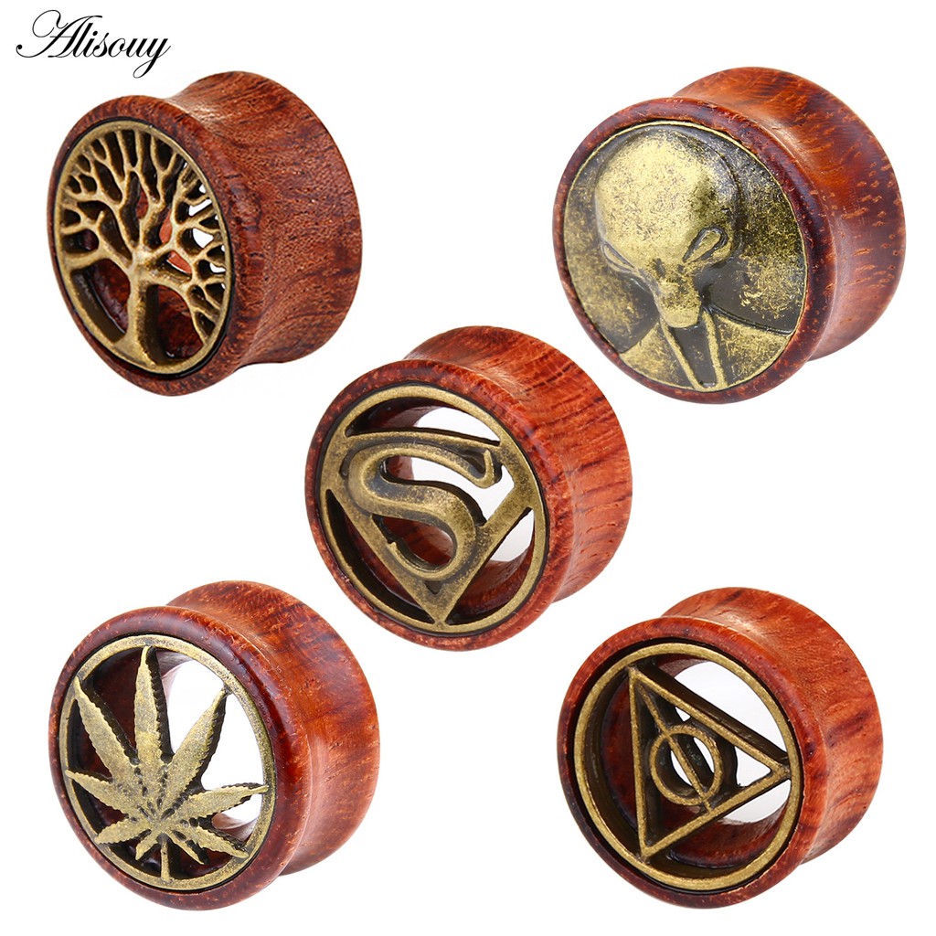 Alisouy Set 2 Khuyên Nong Tai Bằng Gỗ Thời Trang Cá Tính