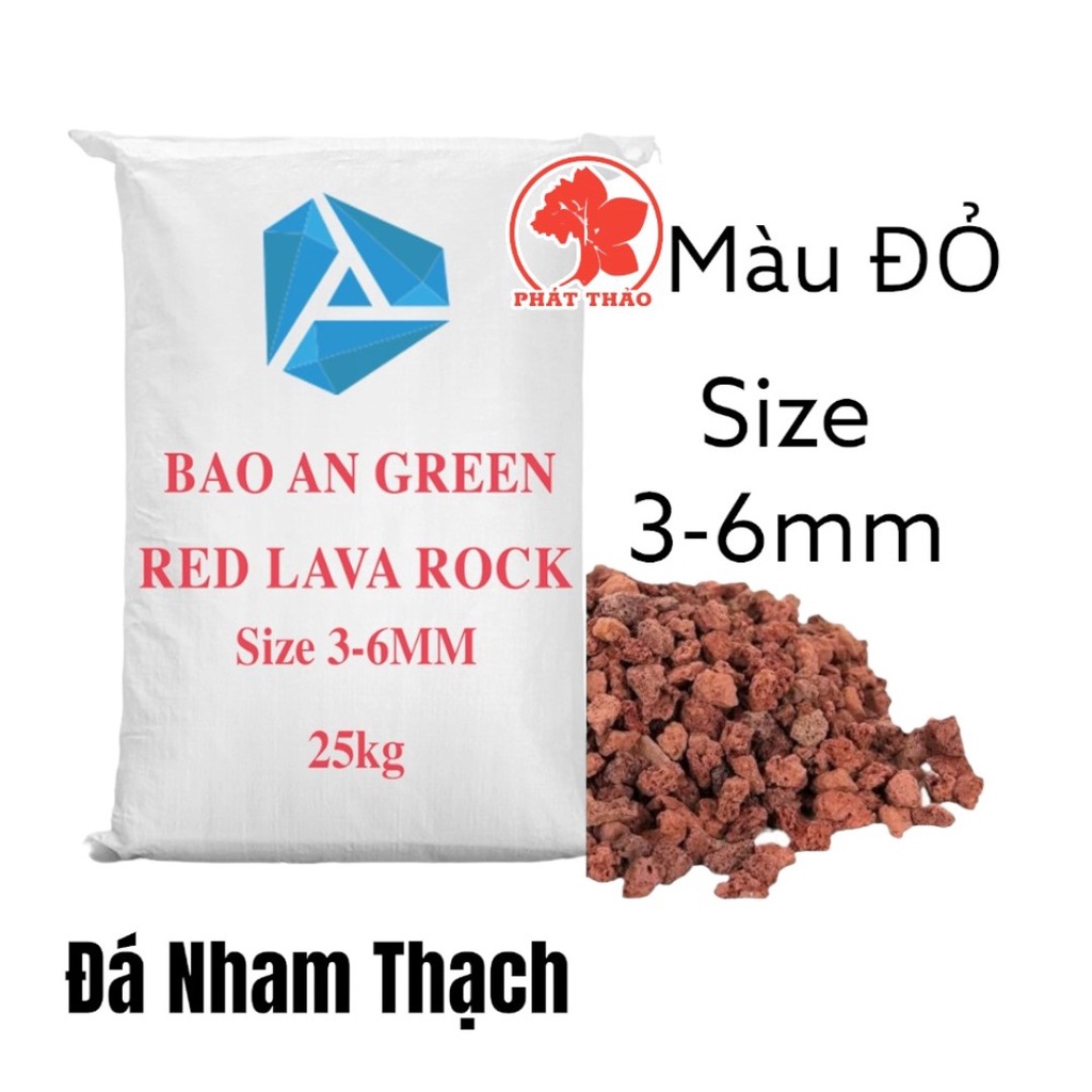 1KG Đá LAVA ĐỎ Nham Thạch 3-6mm