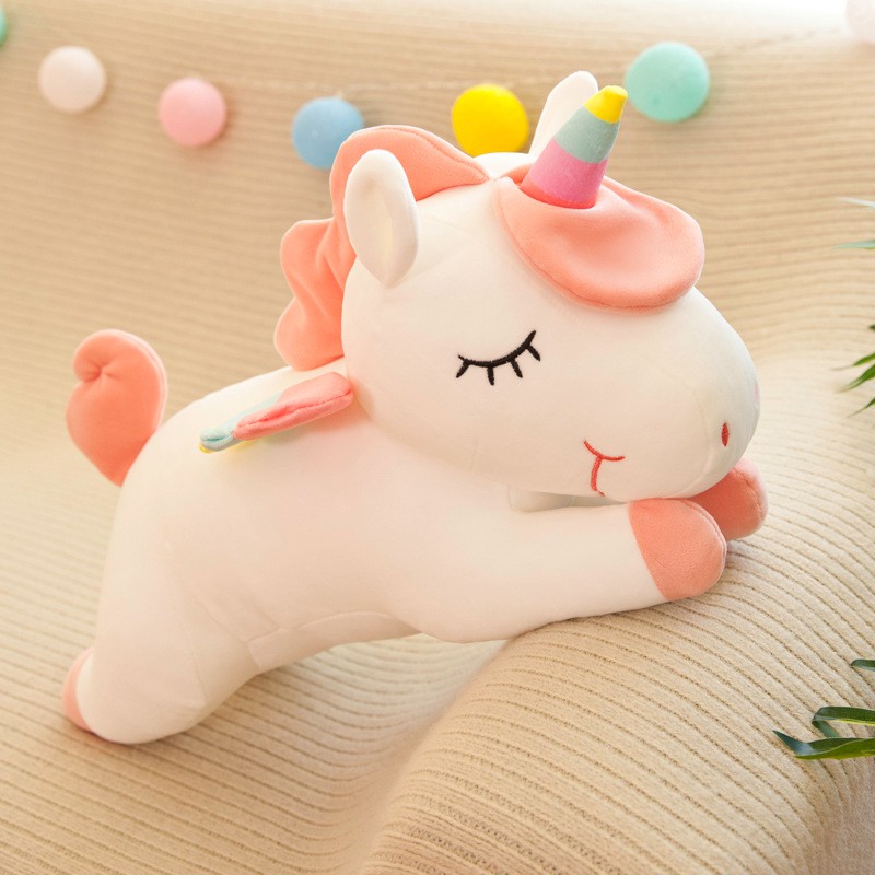 Gấu Bông Ngựa Một Sừng Unicon Nằm Siêu Cute 40cm - 80cm