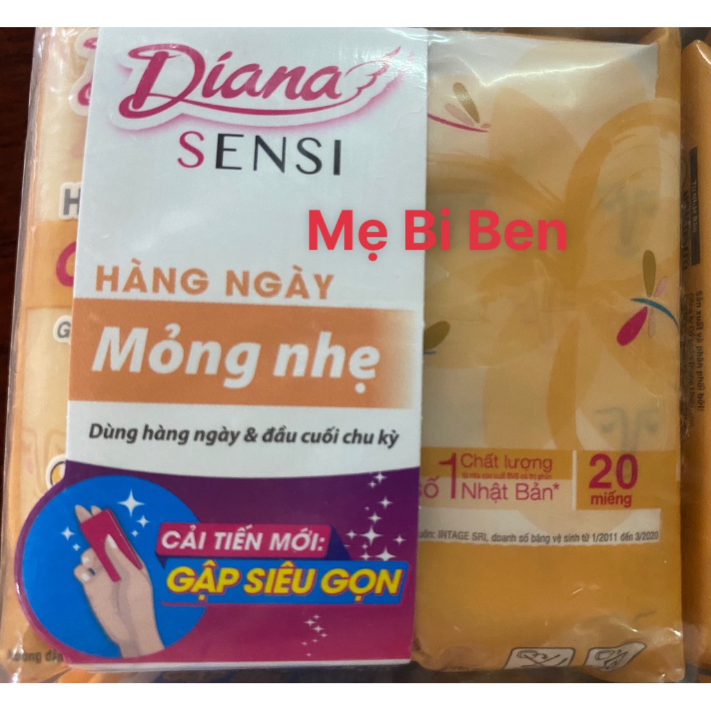 [Chính Hãng] Lốc 6 gói Băng Vệ Sinh Diana Sensi Hàng Ngày Compact mỏng nhẹ 20/40 miếng