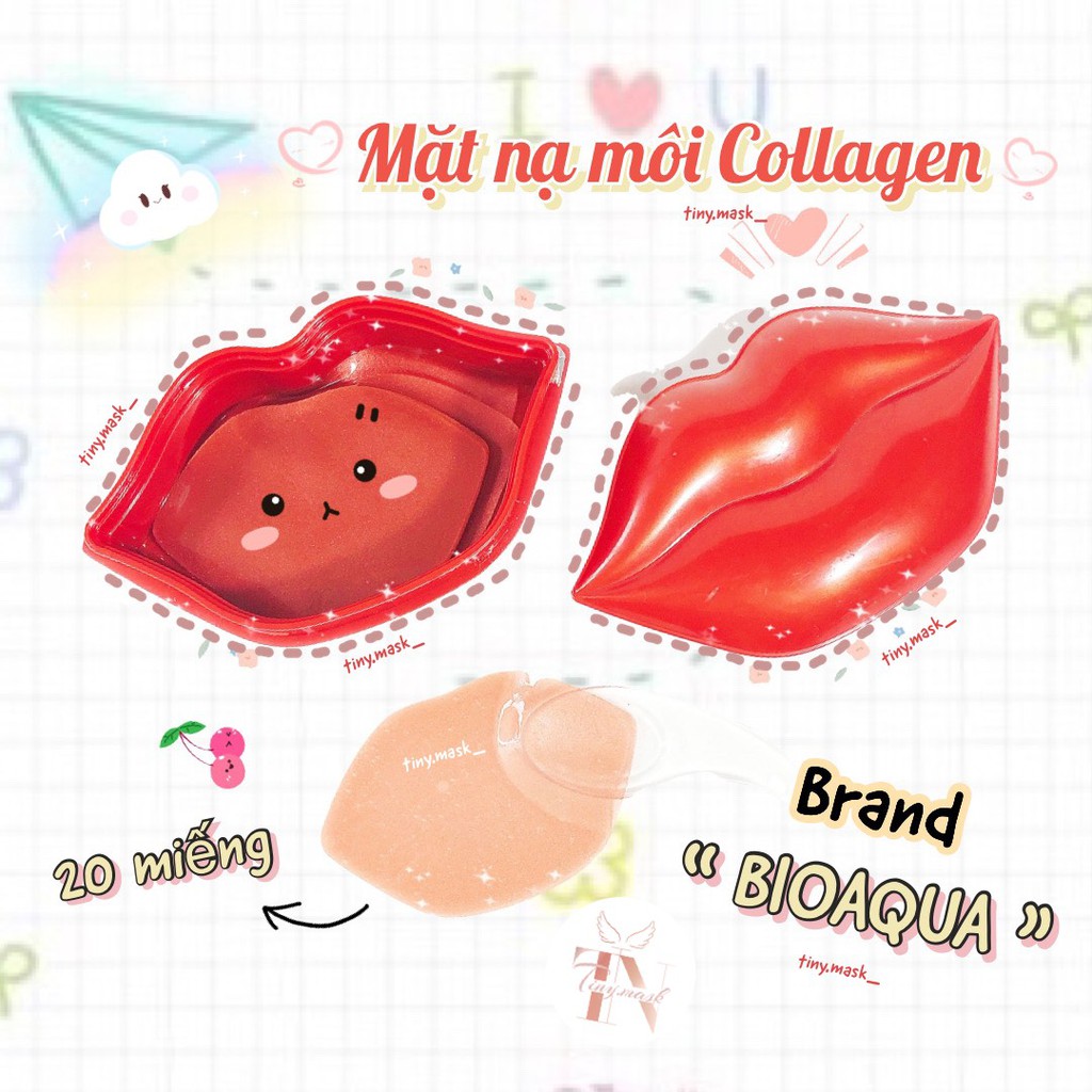 Mặt Nạ Môi Cherry Collagen Chính Hãng Bioaqua - Dưỡng Môi, Tẩy Da Chết Môi, Giảm Thâm Môi Nhẹ