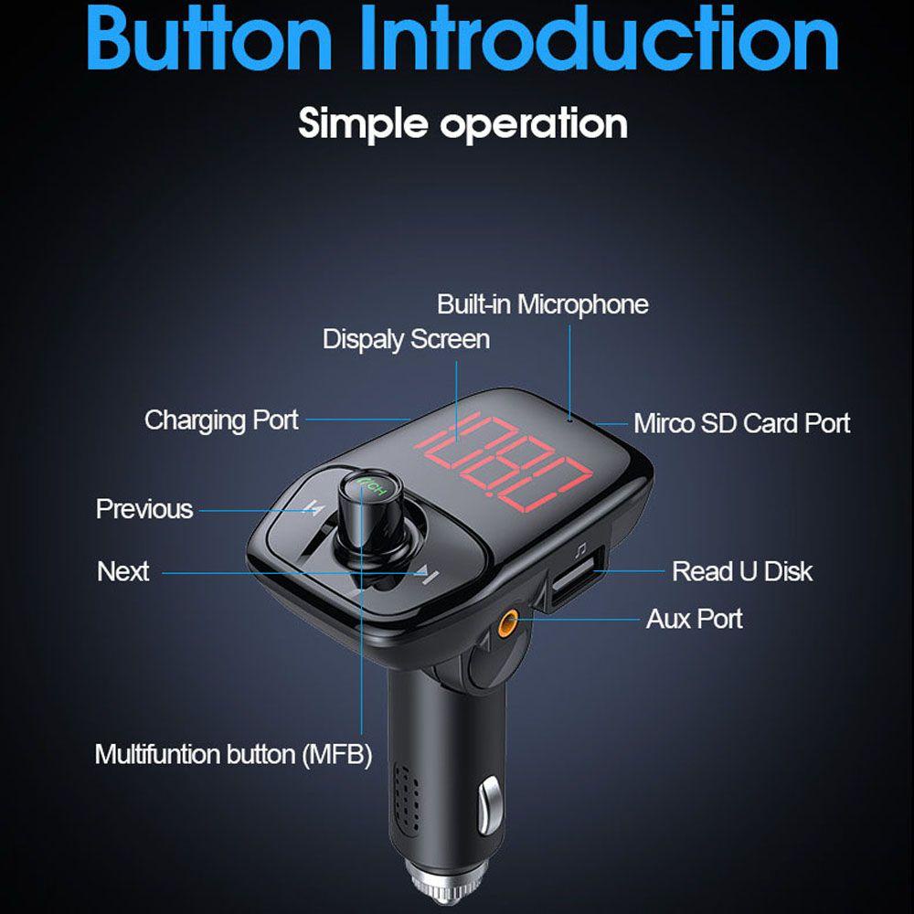 Bộ Sạc USB Không Dây Kết Nối Bluetooth Kiêm Máy Nghe Nhạc MP3 FM Cho Xe Hơi
