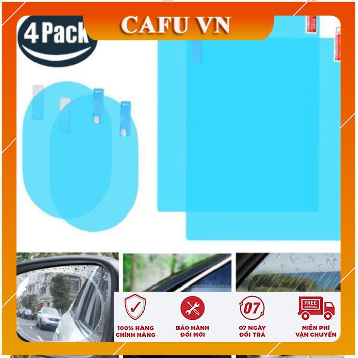 Combo 4 miếng dán gương ôtô dán chống bám nước gương chiếu hậu xe hơi - CAFU VN