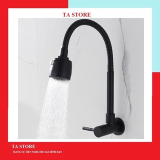 Vòi rửa bát inox tăng áp lạnh gắn tường TATAMO vòi rửa chén lò xo cao cấp