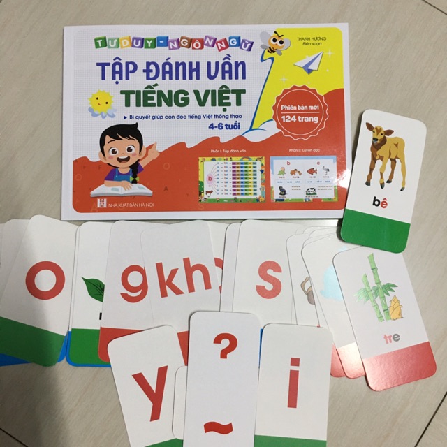 Combo Vở Tập Đánh Vần Tiếng Việt 124 Trang Phiên Bản Mới Nhất + Bộ Thẻ Ghép Chữ .