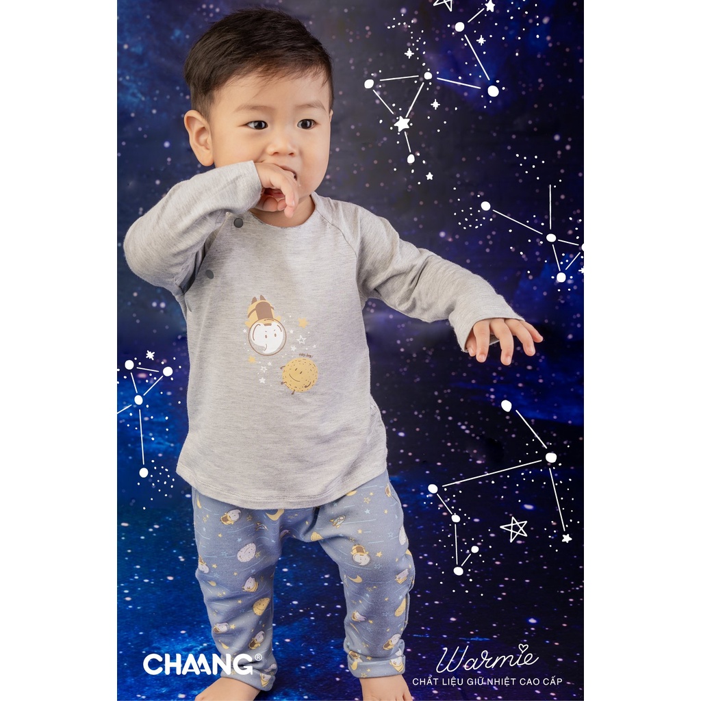 [Chính Hãng] Bộ dài tay cúc chéo trẻ em cao cấp họa tiết cosmos Chaang