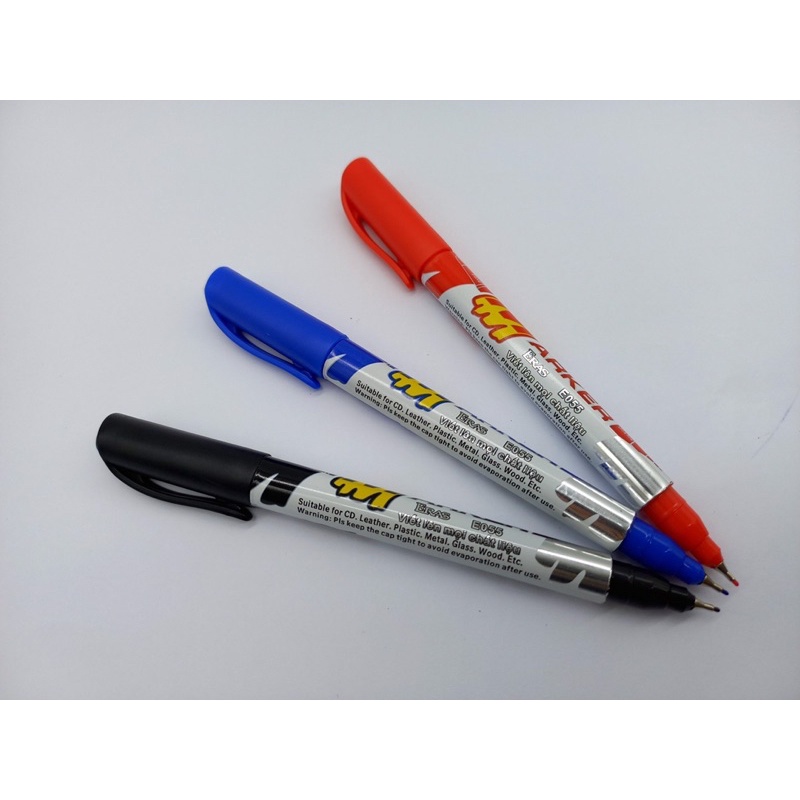 Bút dạ kim CD 2 đầu  mới E055 xanh, đen, đỏ