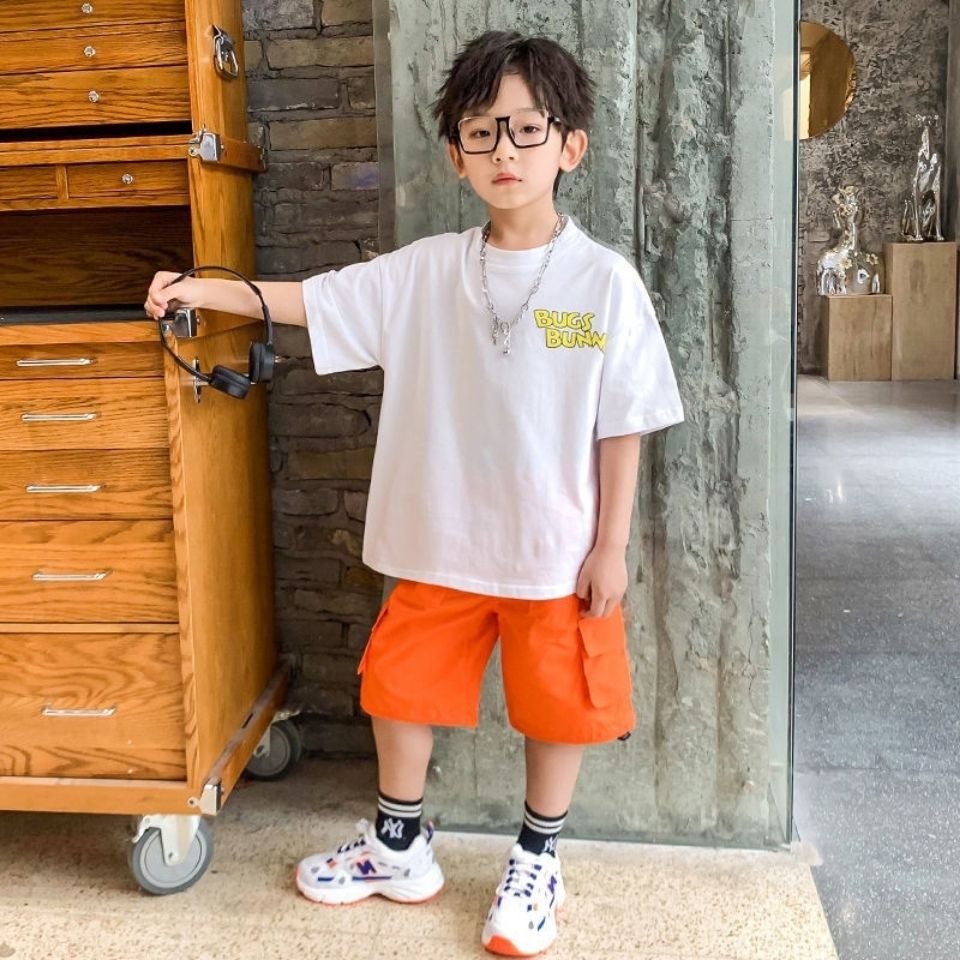 Bộ Quần Áo Thun Ngắn Tay Thời Trang Mùa Hè Hàn Quốc Dành Cho Bé Trai 2022