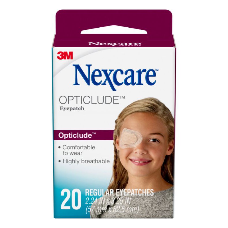 Dán mắt chữa nhược thị Nexcare Canada - hộp 20 miếng cho bé trên 4 tuổi - tặng sticker đáng yêu - size Regular