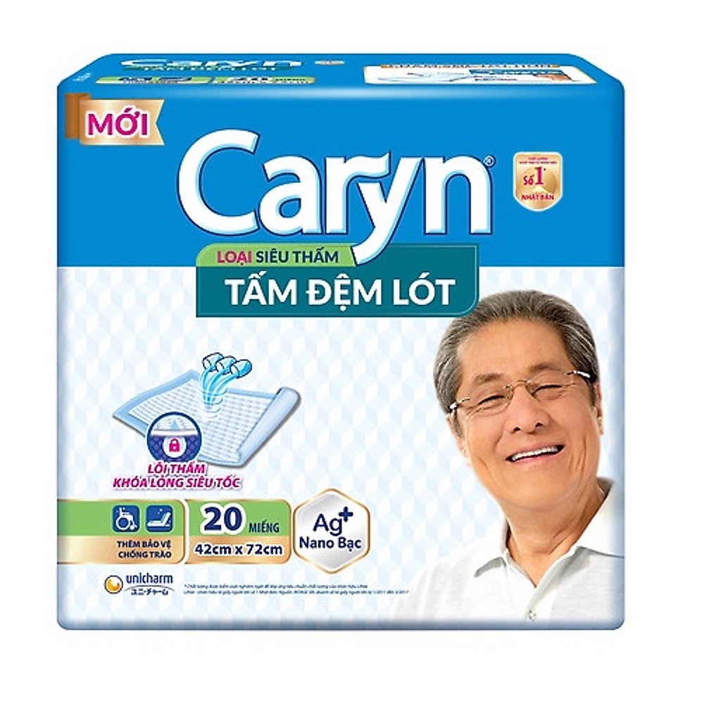 Tấm đệm lót người lớn Caryn siêu thấm 42 x 72cm 10 miếng/20 miếng