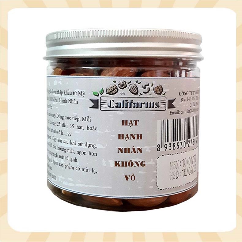 [GIÁ TỐT] Hủ 250G nhân Hạnh Nhân đã rang sấy