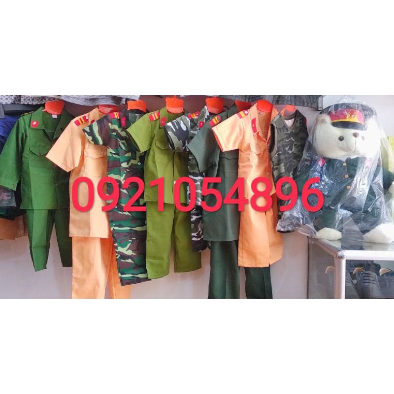 Bộ trẻ em công an rằn ri thời trang lính nhí hàng đẹp cho bé mầm non tiểu học