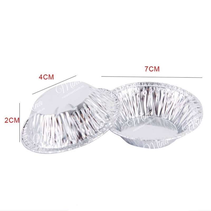 Khuôn Tart tròn giấy bạc dùng 1 lần (~50c)