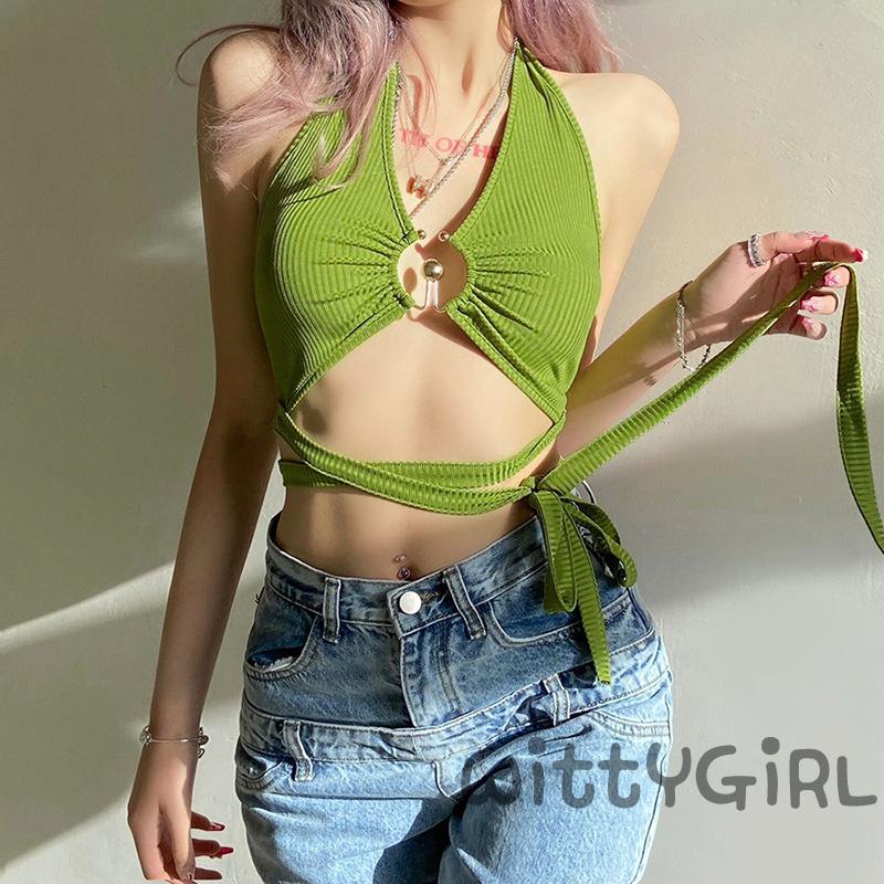 Áo Croptop Hai Dây Màu Trơn Gợi Cảm Thời Trang Cho Nữ | BigBuy360 - bigbuy360.vn