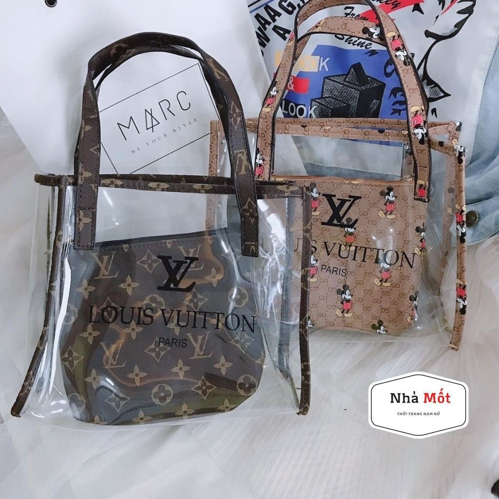 Túi Nữ Trong Suốt LV Có Kèm Ví Nhỏ Thời Trang Hot Trend