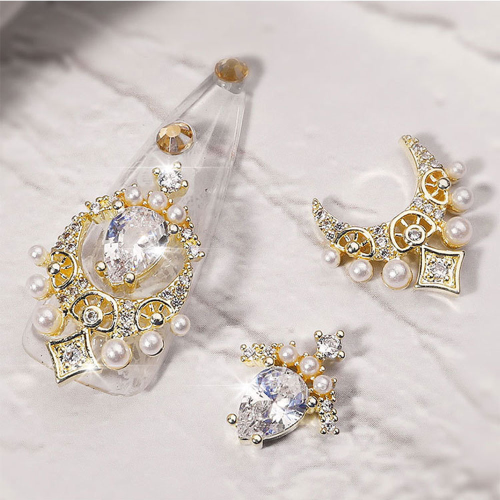 [Hàng mới về] Phụ kiện làm móng 3D đính kim cương trang trí nghệ thuật tự làm