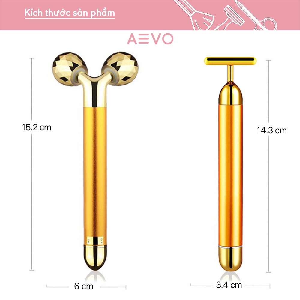 Cây lăn massage mặt AEVO Energy Beauty giúp nâng cơ, cải thiện nếp nhăn và có thể dùng cho cơ thể