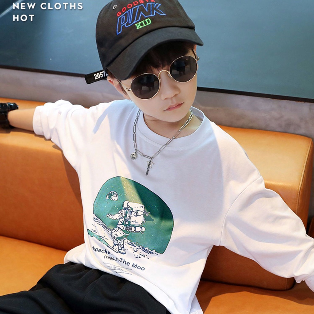 Áo Thun Cotton Tay Dài Phong Cách Mới Dành Cho Bé Trai 2022