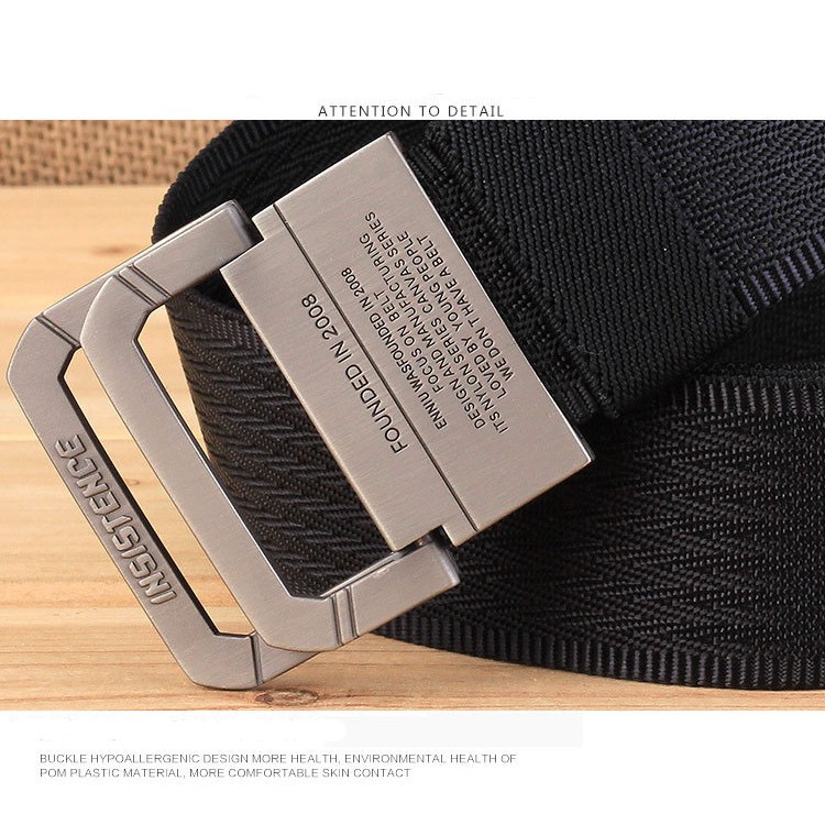 THẮT LƯNG NAM THỜI TRANG VẢI CANVAS GÀI 2 THANH KIM LOẠI THƯƠNG HIỆU ENNIU 13Y INSISTENCE