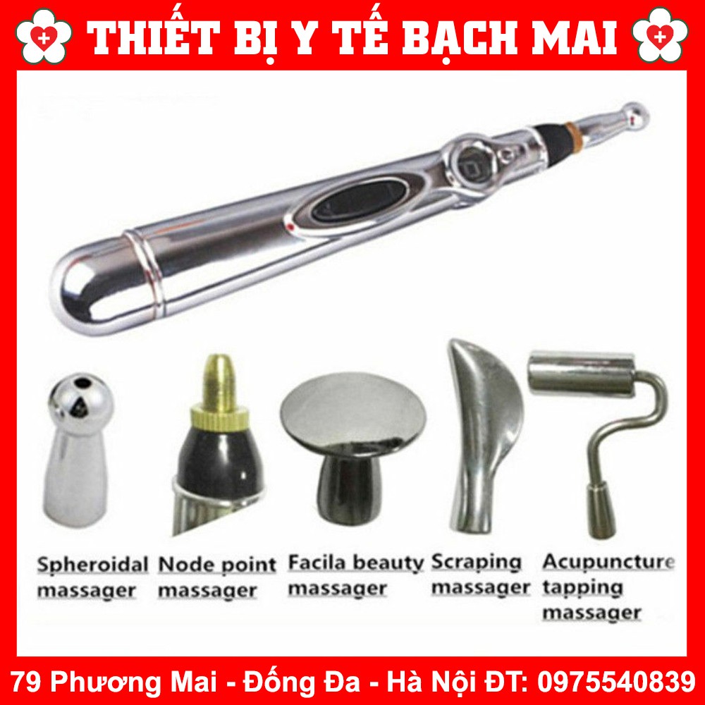 Bút Xung Điện Dò Huyệt, Laze Cao Cấp 5 Đầu Dò DR PEN W-912