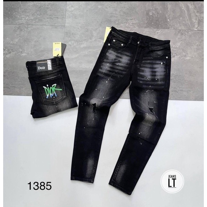 Quần jean nam đen chất bò vải co dãn cao cấp AH MEN'S FASHION