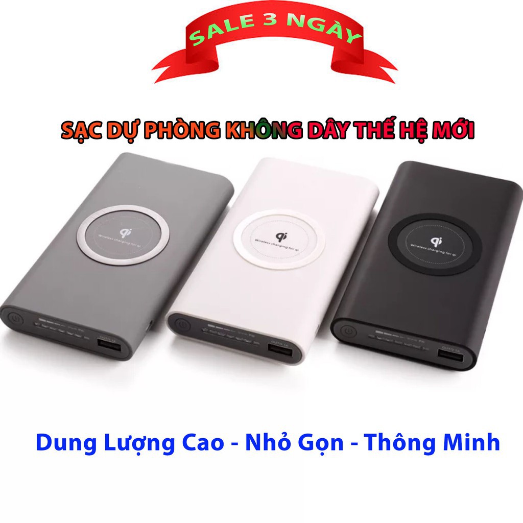 Sạc Dự Phòng Không Dây, Tích Hợp Công Nghệ Sạc Nhanh Tiên Tiến Dung Lượng Lớn 10.000mAh