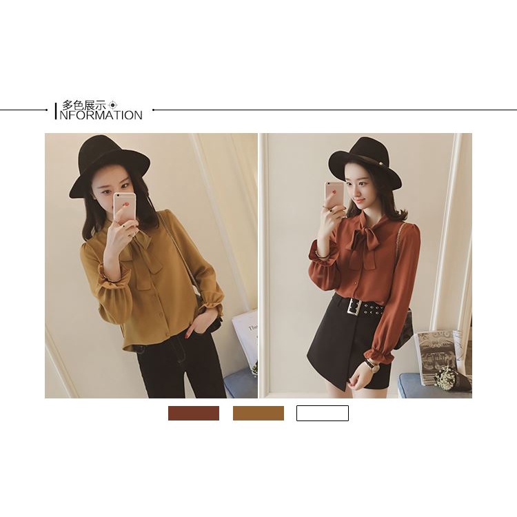 Áo sơ mi trắng tay dài dáng rộng phong cách Hàn Quốc mới