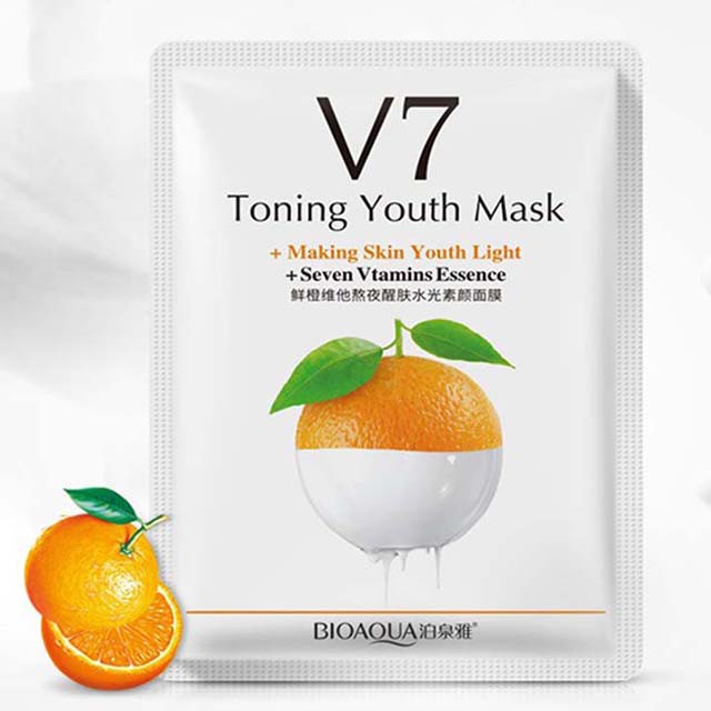 Mặt nạ giấy dưỡng da mụn cấp ẩm thải độc  Bioaqua V7 Toning Youth Mask