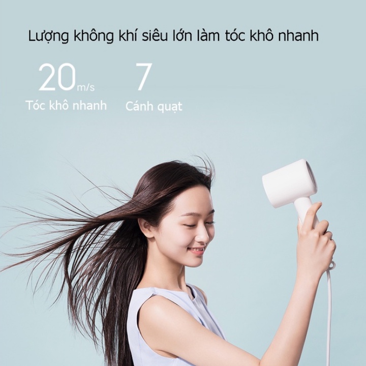 Máy sấy tóc xiaomi H300  Máy sấy tóc mini 3 chế độ sấy tiện lợi, với có ion âm không gây hư tổn tóc - Bảo hành 12 tháng