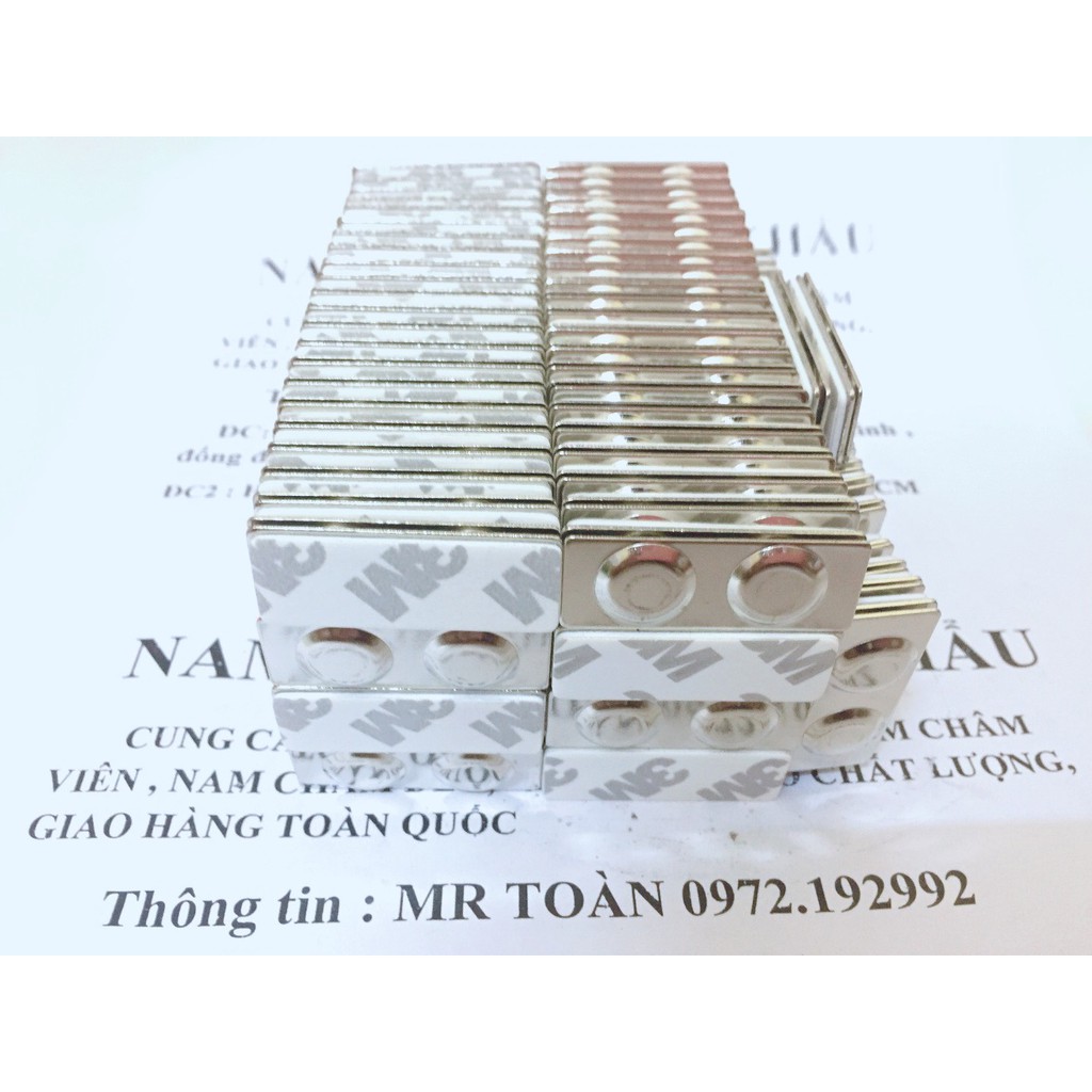 NAM CHÂM THẺ TÊN 2 VIÊN . NAM CHÂM CÀI ÁO 35X13MM