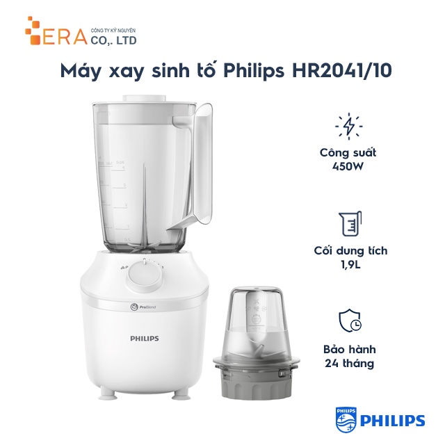 [Mã ELMALL10 giảm 10% đơn 500K] Máy xay sinh tố Philips HR2041/10