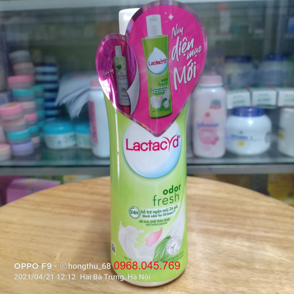 Dung dịch vệ sinh phụ nữ Lactacyd Odor Fresh ngăn mùi 24 giờ 150ml