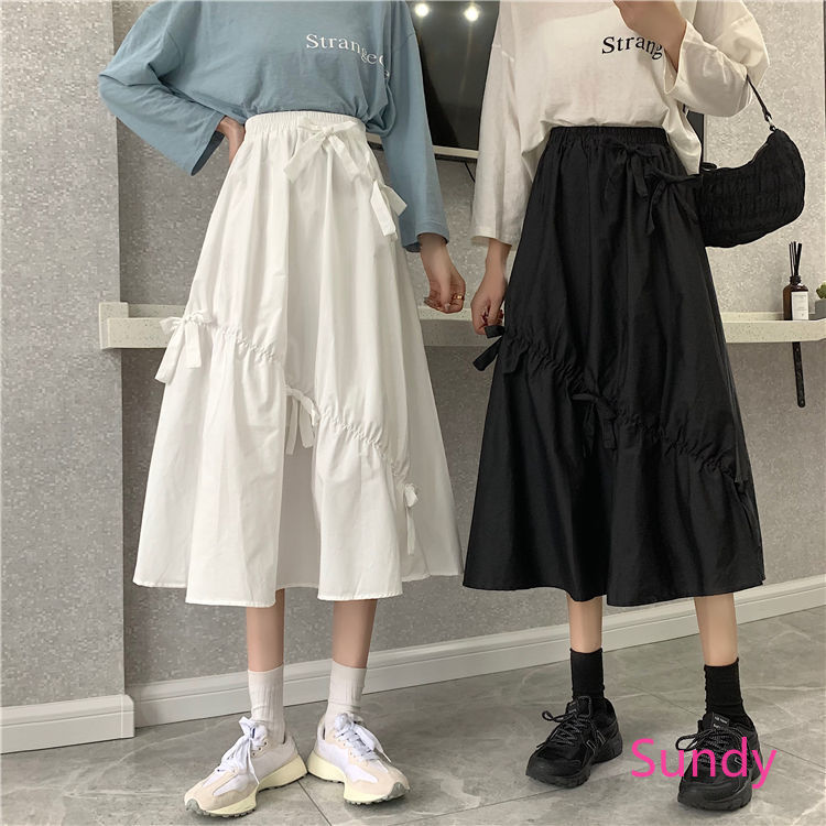 Chân Váy Chữ A Phối Nơ Ren Xinh Xắn Theo Phong Cách Nhật Bản Dành Cho Nữ